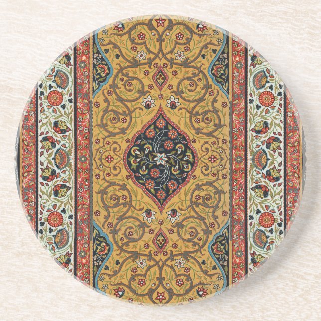 Antique Persian Carpet Elegant Design Coaster (Front)