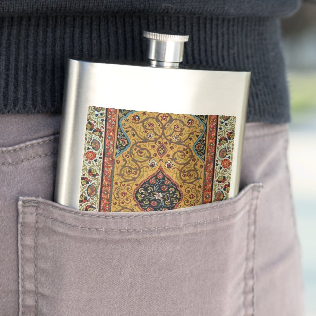 Antique Persian Carpet Elegant Design Hip Flask (In Situ)