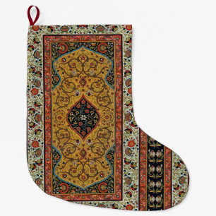 Antique Persian Carpet Elegant Design Large Christmas Stocking