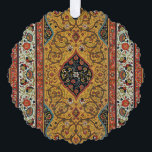 Antique Persian Carpet Elegant Design Ornament Card<br><div class="desc">Immerse yourself in the opulent beauty of the 19th century with this exquisite antique Persian carpet design. Sourced from the renowned "L'Ornement Polychrome" by Albert Racinet (1888), this intricate pattern showcases the masterful artistry of traditional Persian rug making. Rich hues of gold, deep red, black, and ivory intertwine in elaborate...</div>