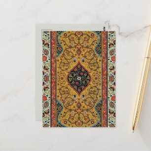 Antique Persian Carpet Elegant Design Postcard