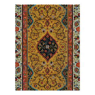 Antique Persian Carpet Elegant Design Poster