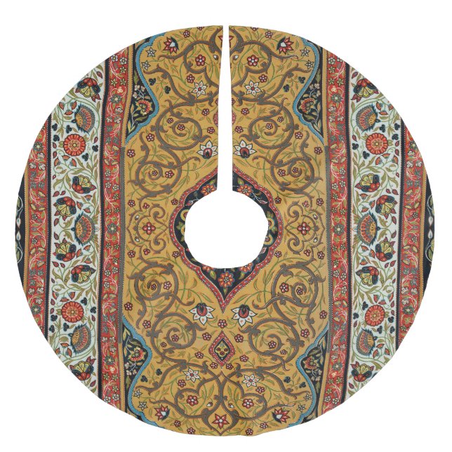 Antique Persian Rich Carpet Elegant Rug Carpet Brushed Polyester Tree Skirt (Front)