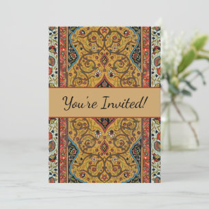 Antique Persian Rich Carpet Elegant Rug Carpet Invitation