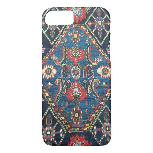 Antique Persian Turkish Carpet, Blue Case-Mate iPhone Case (Back)