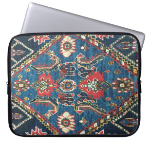 Antique Persian Turkish Carpet, Blue Laptop Sleeve