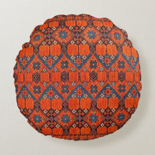 Antique Persian, Turkish Carpet  Pattern Round Pillow