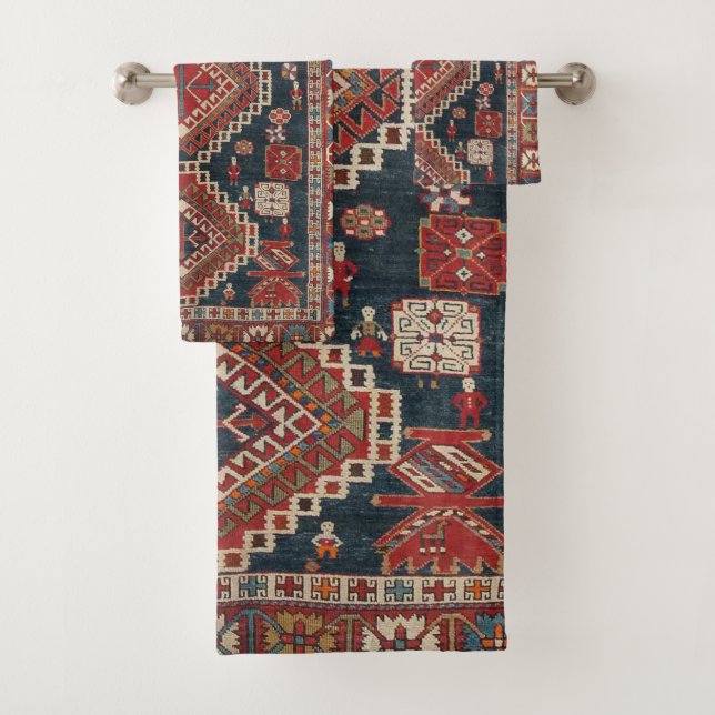 Antique Persian Turkish  Karbistan Carpet Bath Towel Set (Insitu)
