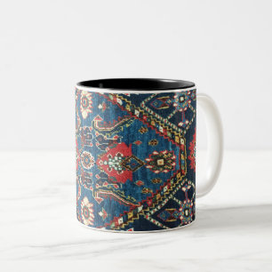Antique Persian Turkish Pattern, Blue Two-Tone Coffee Mug