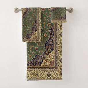 Antique Persian Turkish Rug Bath Towel Set