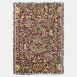 Antique Peruvian Tapestry Print Throw Blanket