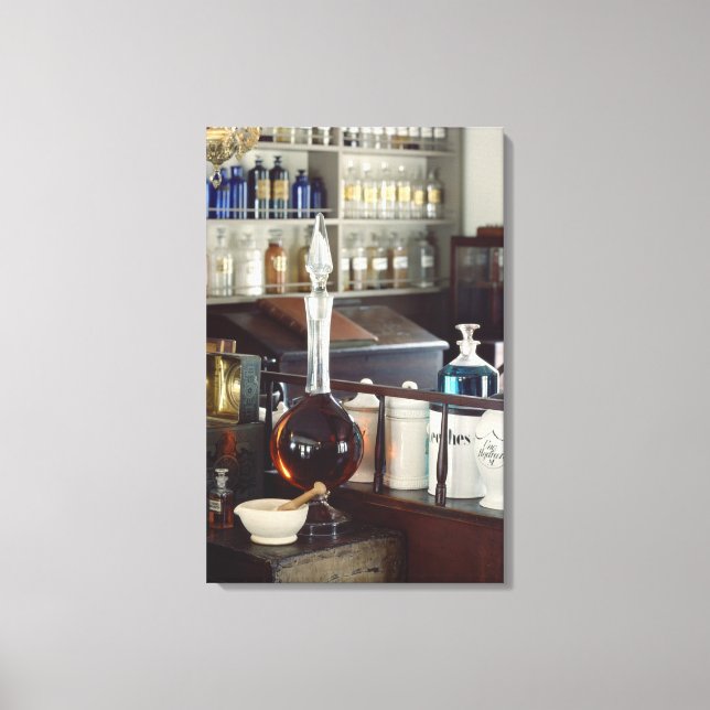 Antique pharmacy bottles canvas print (Front)