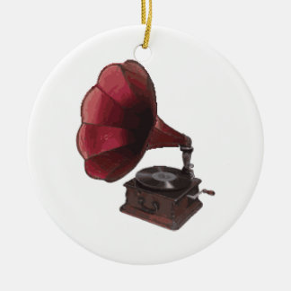 Antique Phonograph Ceramic Ornament