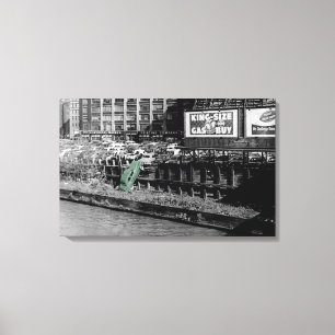 Antique photo Chicago Car colorsplash angry auto Canvas Print