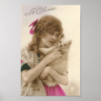 Antique Photo Victorian Woman and Dog