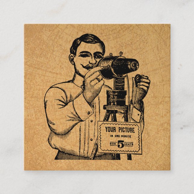 Antique Photographer with Camera Enclosure Card (Front)