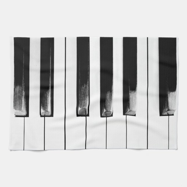 Antique Piano Keys Keyboard Kitchen Towel (Horizontal)