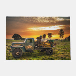 Antique Pickup in the Countryside Doormat