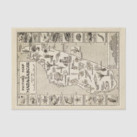 Antique Picture Map Madagascar Island Kraft