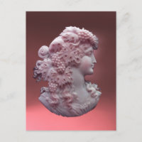 ANTIQUE PINK CAMEO, LADY WITH GRAPES
