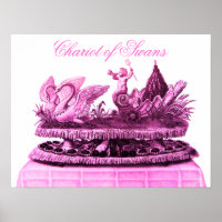 ANTIQUE PINK CHARIOT OF SWANS AND CUPCAKES