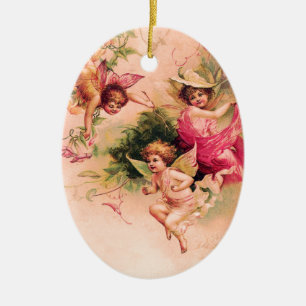 Antique Pink Fairy Art Ornament