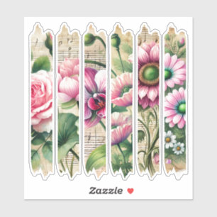 Antique Pink & Green Flowers Washi Tape Scrapbook