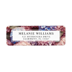 Antique Pink Hydrangea Custom Return Address