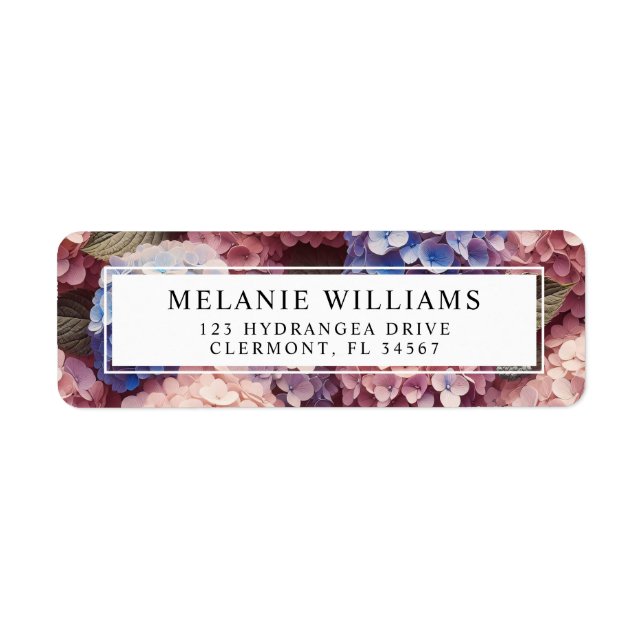 Antique Pink Hydrangea Custom Return Address (Front)
