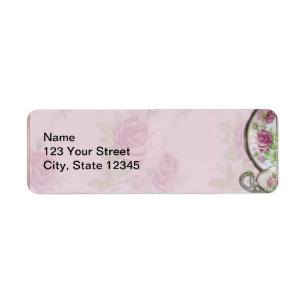 Antique Pink Rose Tea Cup on Mauve