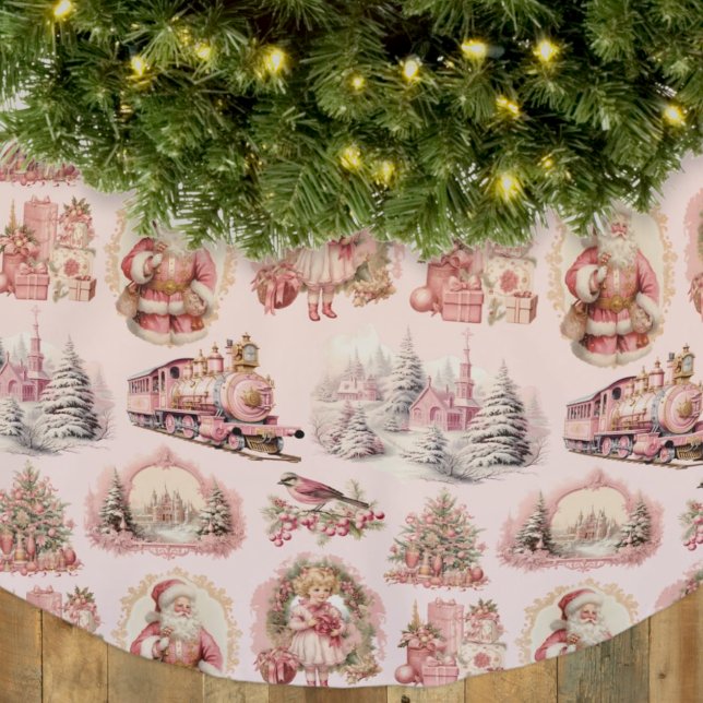 Antique Pink Victorian Christmas Tree Skirt (Creator Uploaded)