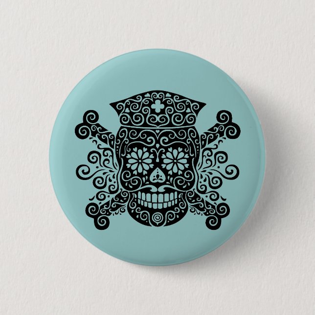 Antique Pirate Nurse 2 Inch Round Button (Front)