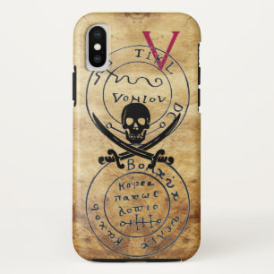 ANTIQUE  PIRATES TREASURE MAP ,SKULL AND SWORDS iPhone XS CASE
