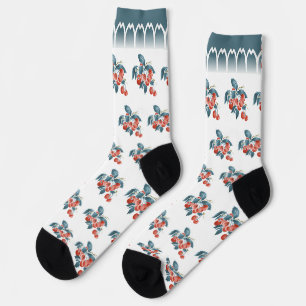 Antique Plate & Café au Lait Bol Socks   Cherry