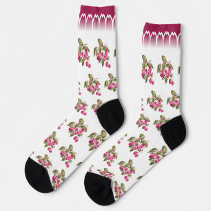 Antique Plate & Café au Lait Bol Socks   Cherry