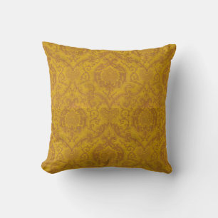 Antique Pomegranates & Scrolls Pattern Print Throw Pillow