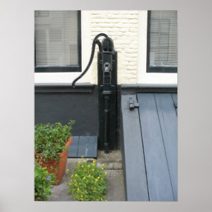 Antique Pompe à eau Holland House Poster photo Art