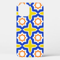 Antique portuguese tiles. Blue and yellow Azulejos