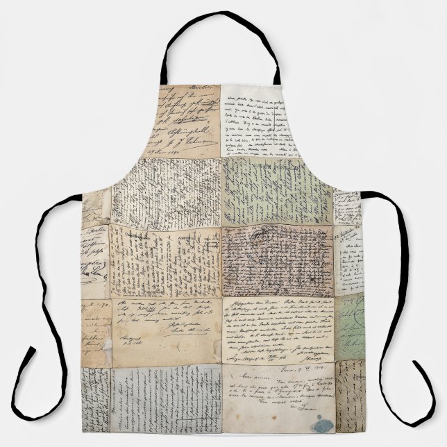 Antique Postcards French Vintage Background Apron (Front)