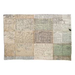 Antique Postcards French Vintage Background Pillowcase