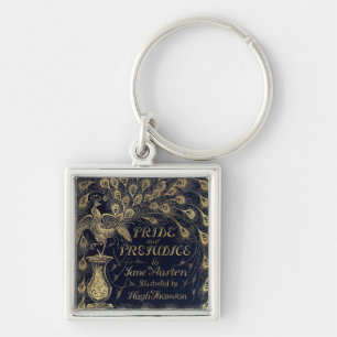 Antique Pride and Prejudice Peacock Edition Cover Keychain
