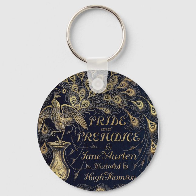 Antique Pride and Prejudice Peacock Edition Cover Keychain (Front)