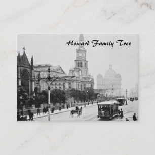 Antique print George St Sydney Australia c1898 Business Card
