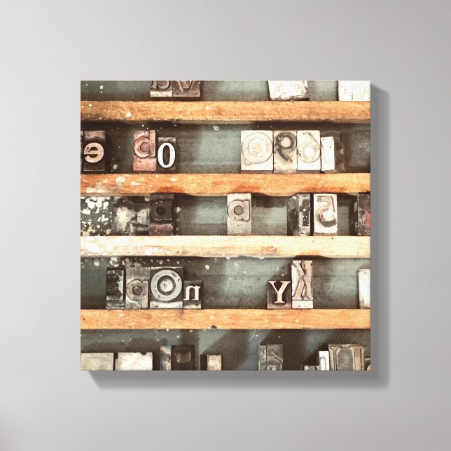 antique printing block stamps canvas print (Front)