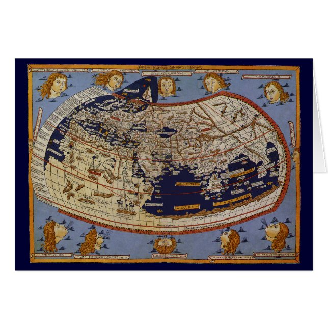 Antique Ptolemaic World Map, Johannes of Arnsheim (Front Horizontal)