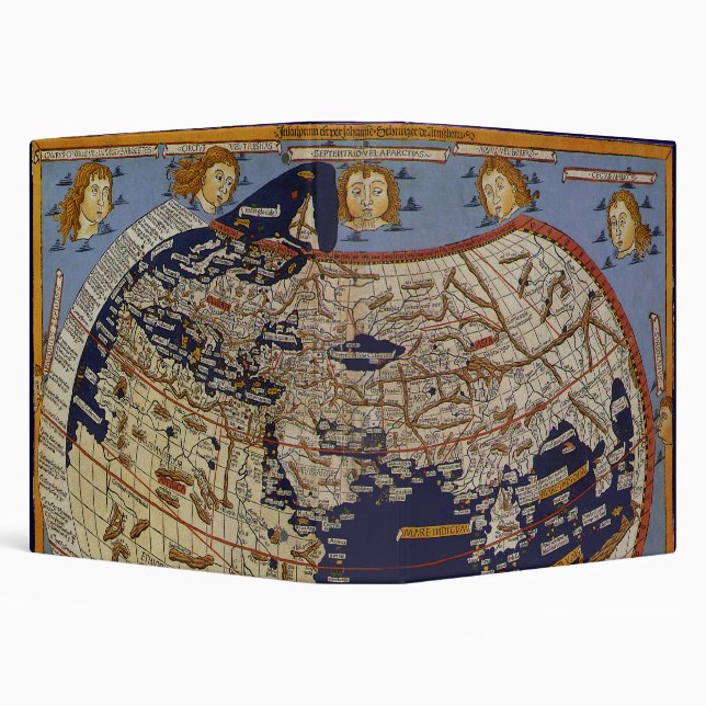 Antique Ptolemaic World Map, Johannes of Arnsheim Binder (Background)