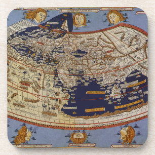 Antique Ptolemaic World Map, Johannes of Arnsheim Coaster