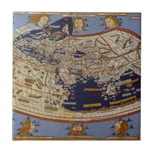 Antique Ptolemaic World Map, Johannes of Arnsheim Tile