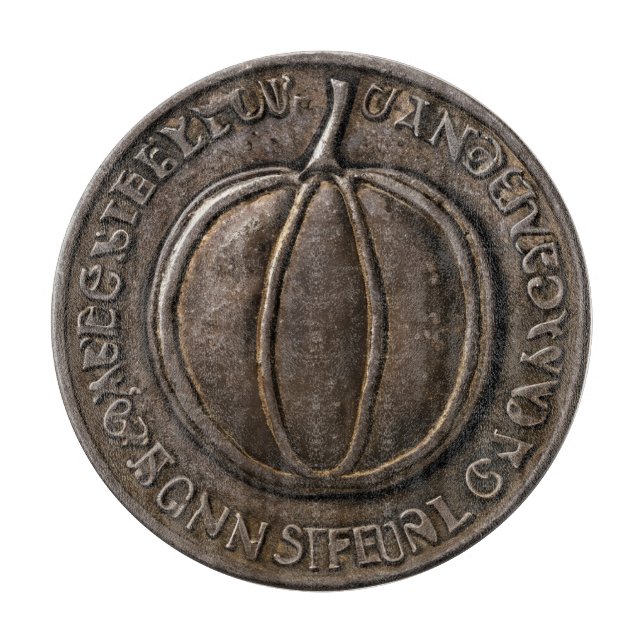 Antique Pumpkin Coin Cutting Board (Front)