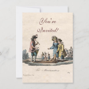 Antique Puppet Children Show Dance Invitation